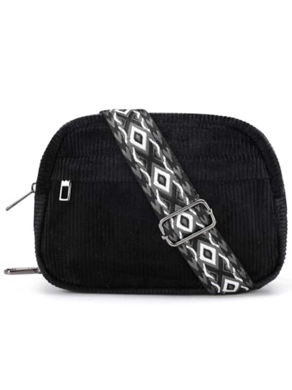 Corduroy Crossbody Belt Bag Adjustable Strap Hands Free Purse Travel